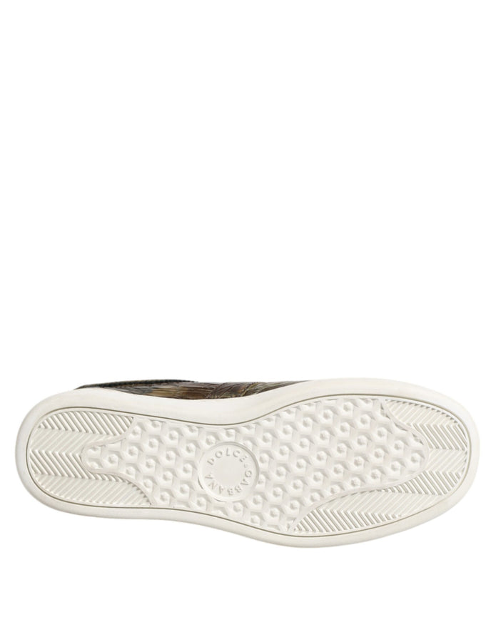 Brown Exotic Leather Low Top Sneakers Shoes