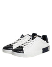 White Black Leather Portofino Sneaker Shoes