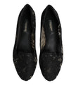 Black Taormina Lace Slip On Flats Shoes