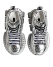 Silver Leather Super Queen Sneakers Shoes