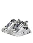 Silver Leather Super Queen Sneakers Shoes