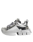 Silver Leather Super Queen Sneakers Shoes