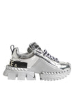 Silver Leather Super Queen Sneakers Shoes
