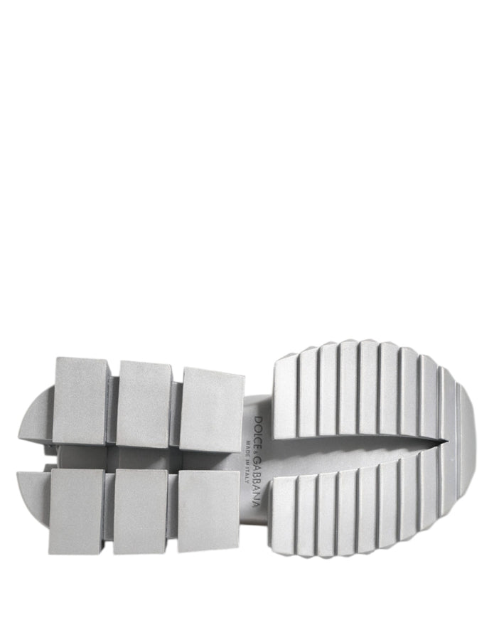 Silver Leather Super Queen Sneakers Shoes