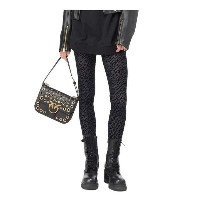Black Nylon Jeans & Pant