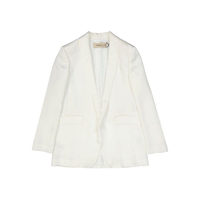 White Polyester Blazer