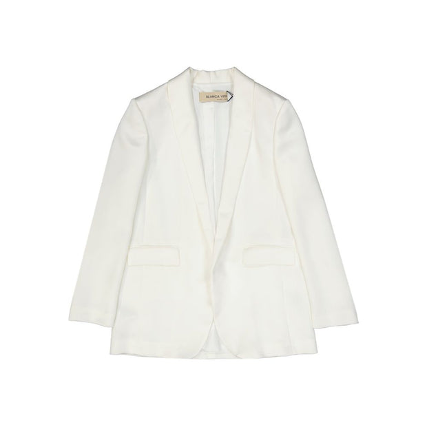 White Polyester Blazer