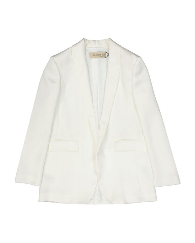 White Polyester Blazer