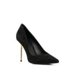 Black Leather High Heel Pumps
