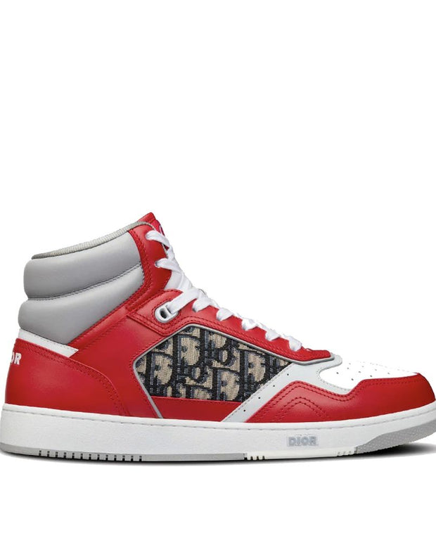 Red Leather High Top Sneakers