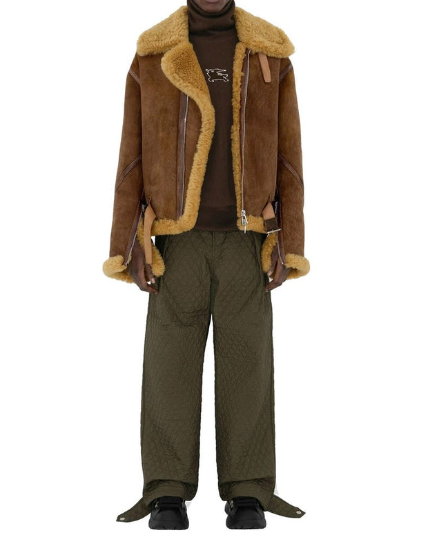 Quilted Pleated Pants
