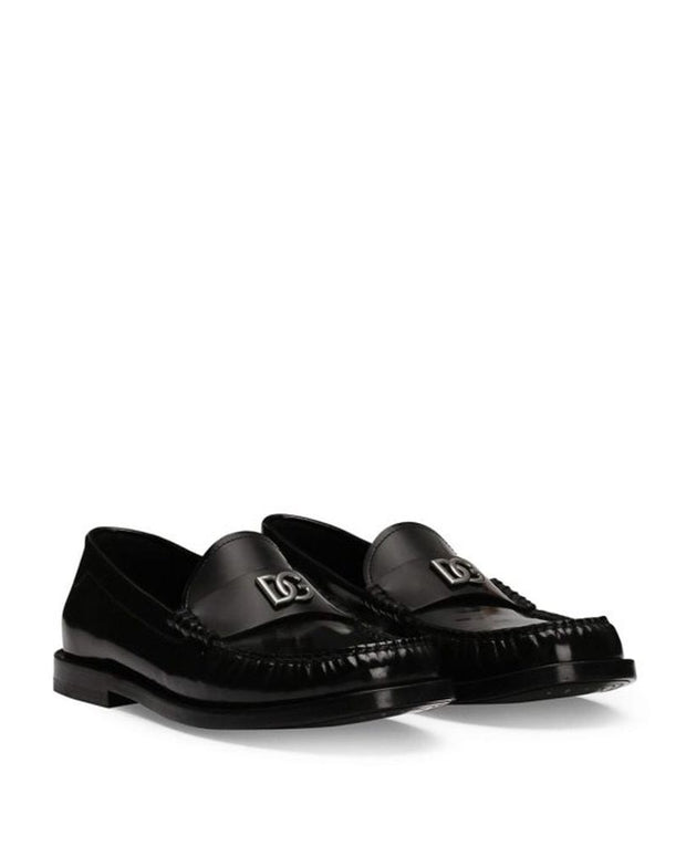 Leather Logo Loafers