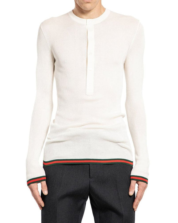 Ribbed-Knit Silk T-Shirt