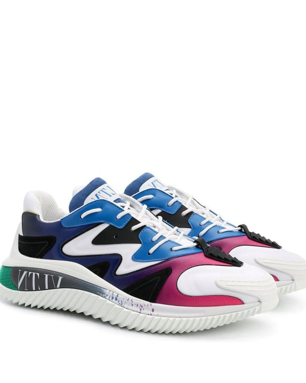 White Fabric Athletic Sneakers