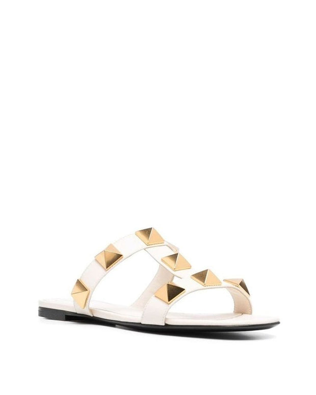 Roman Stud Leather Flat Sandals