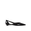 Brushed Leather Cut-Out Ballerina Flats