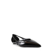 Brushed Leather Cut-Out Ballerina Flats