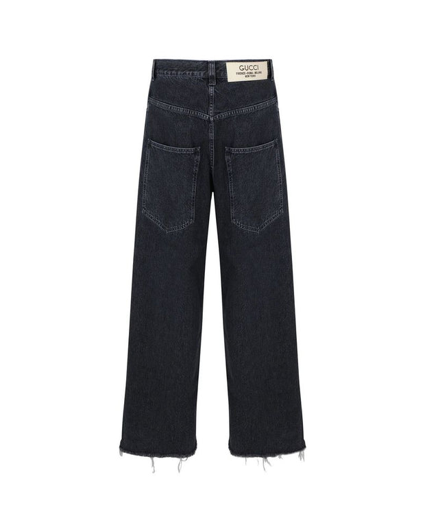 Wide-Leg Denim Jeans
