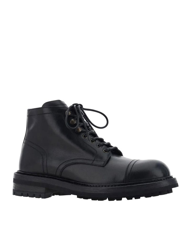 Lace-Up Leather Boots