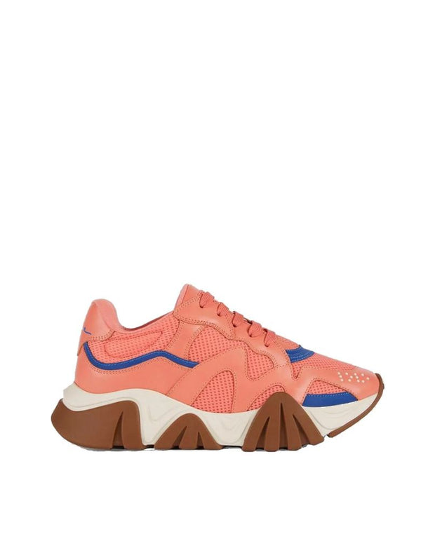 Orange Leather Chunky Sneakers