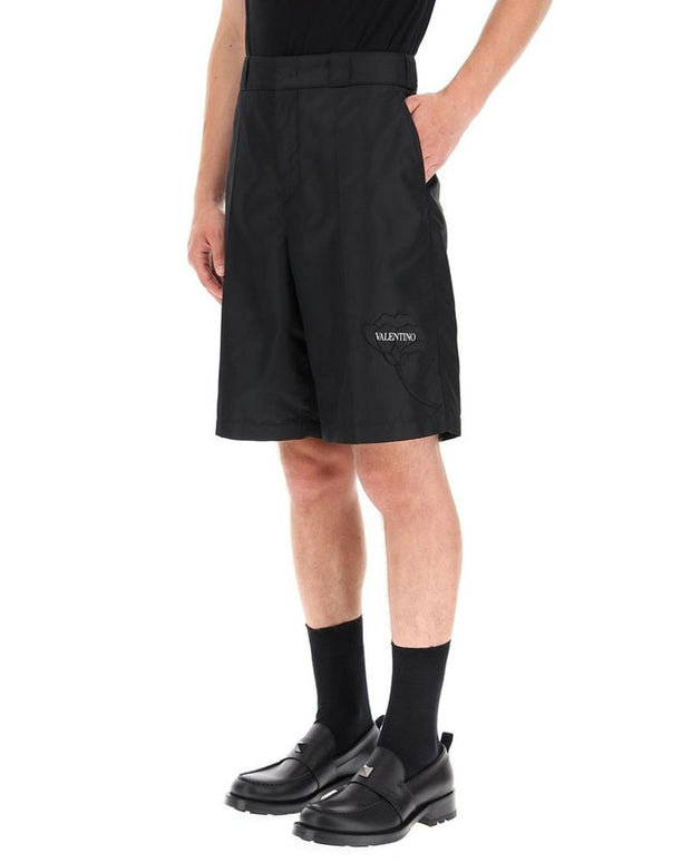 Flower Embroidery Bermuda Shorts
