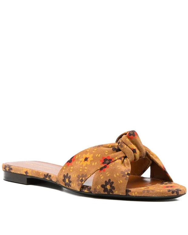 Bianca Knotted Suede Slides