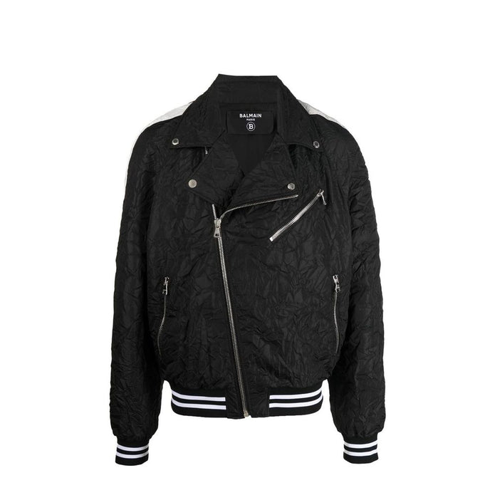 Black Polyester Bomber