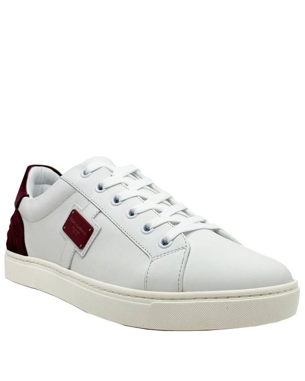 White Calfskin Low Top Sneakers