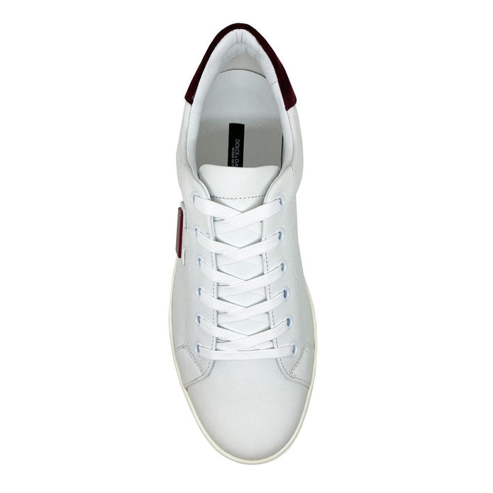 White Calfskin Low Top Sneakers
