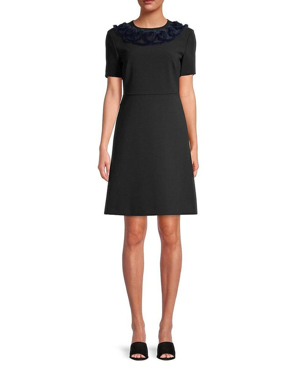 Knitted Mink Collar Dress