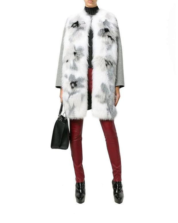 Fur Trim Cashmere Coat