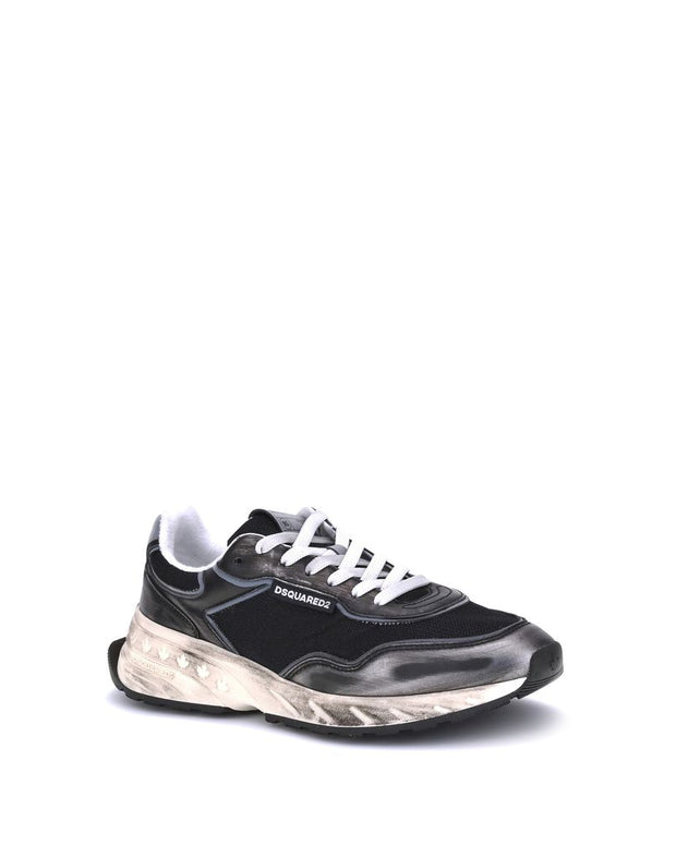 Black Calf Leather Bos Taurus Athletic Sneakers