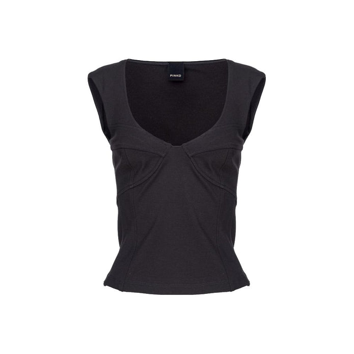 Black Viscose Tops & T-Shirt