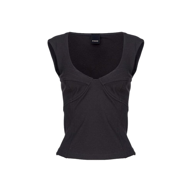 Black Viscose Tops & T-Shirt
