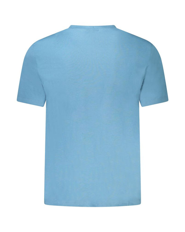 Blue Cotton Men T-Shirt