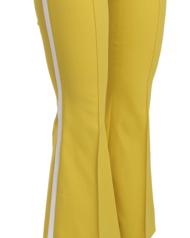 Yellow Flared Bootcut Capri Cotton Pants