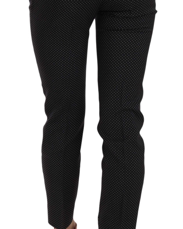 Polka Dot Slim Capri Trousers Tapered Pants