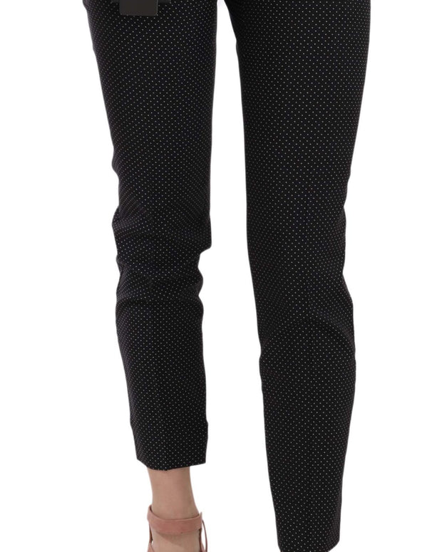 Polka Dot Slim Capri Trousers Tapered Pants