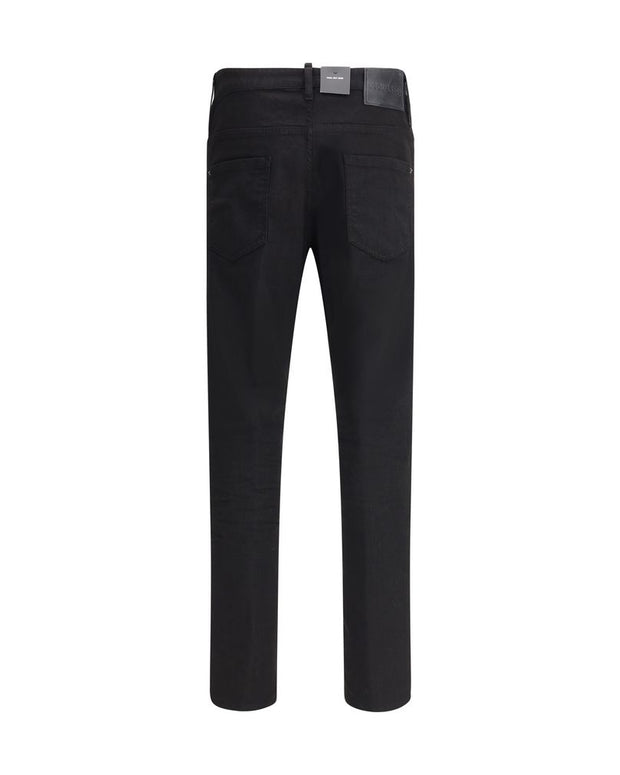 Black Cotton Skinny Jeans