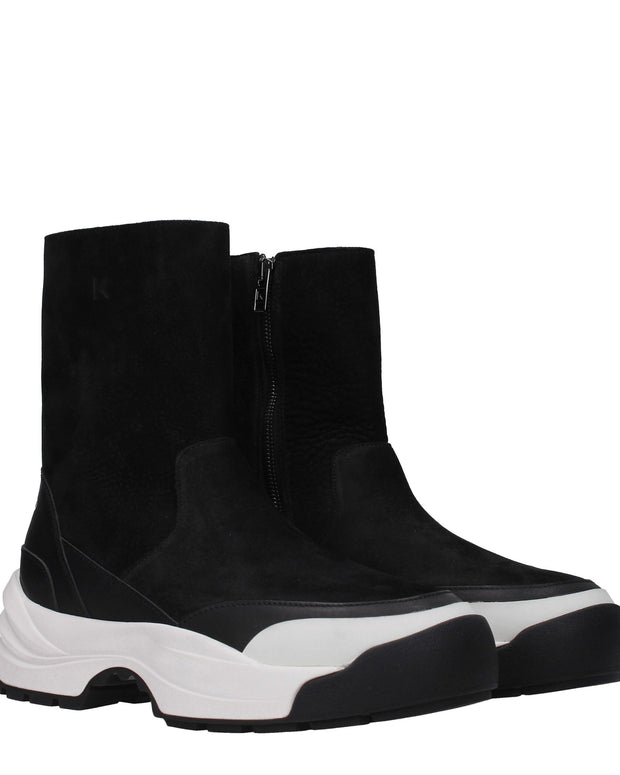 Black Leather Ankle Boots
