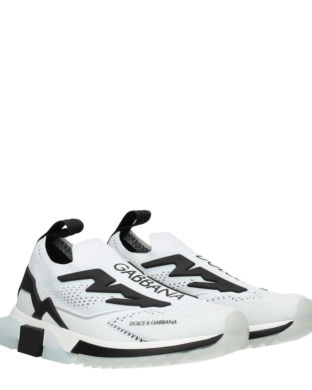 White Fabric Athletic Sneakers