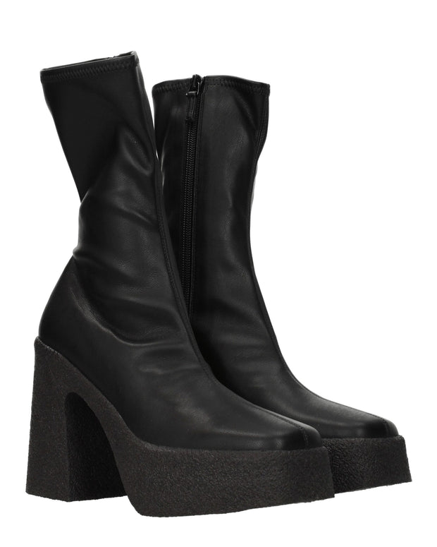 Black Leather Ankle Boots