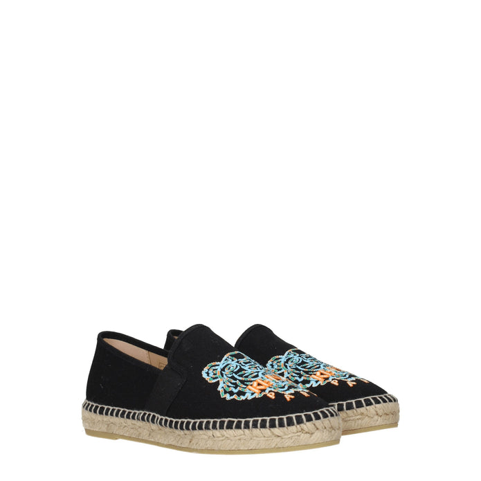 Black Fabric Espadrilles