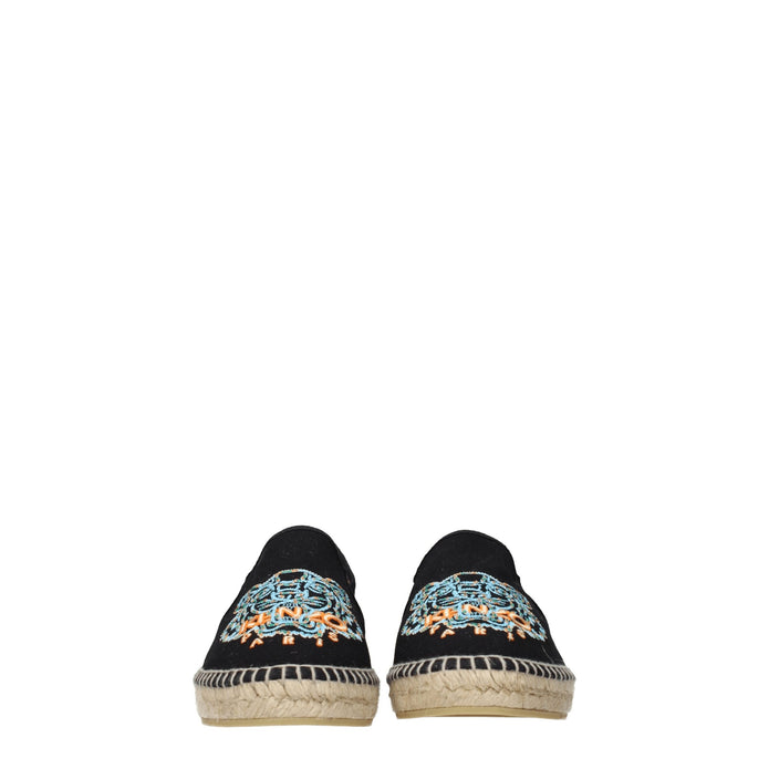 Black Fabric Espadrilles