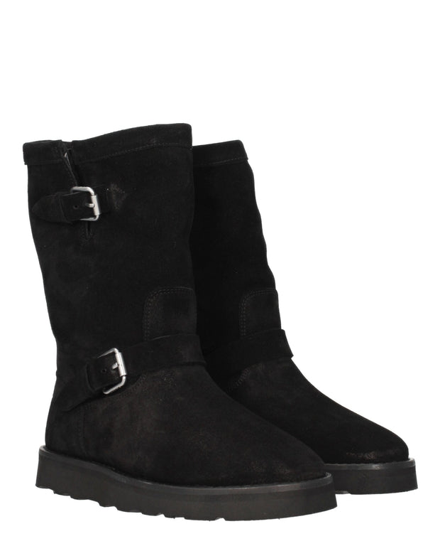 Black Leather Ankle Boots