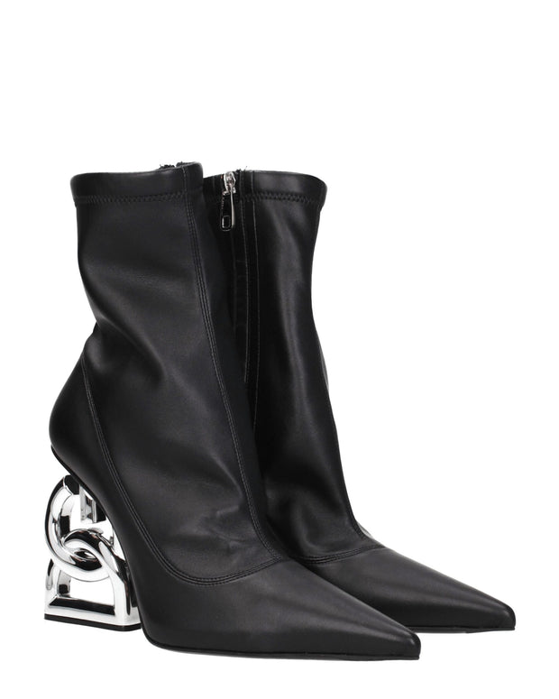 Black Leather Ankle Boots