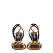 Brown Leather Stiletto Heels Sandals