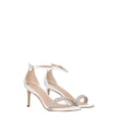 White Leather Stiletto Heel Sandals