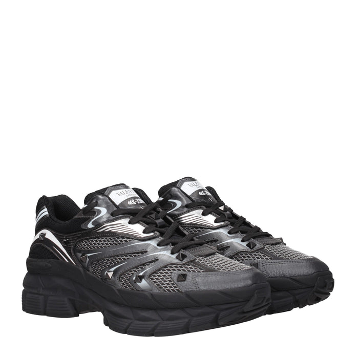 Black Fabric Athletic Sneakers