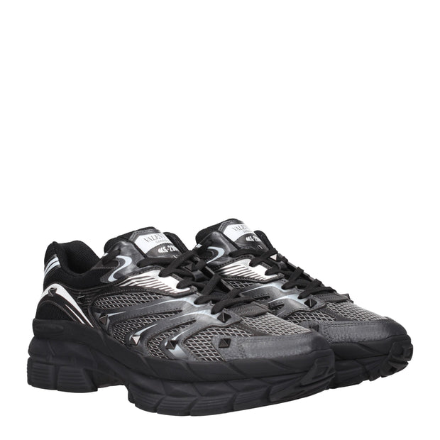 Black Fabric Athletic Sneakers